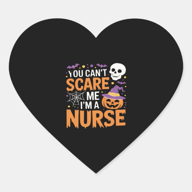 Nurse Halloween Witch Funny Nursing Essential T-Sh Heart Sticker (Front)