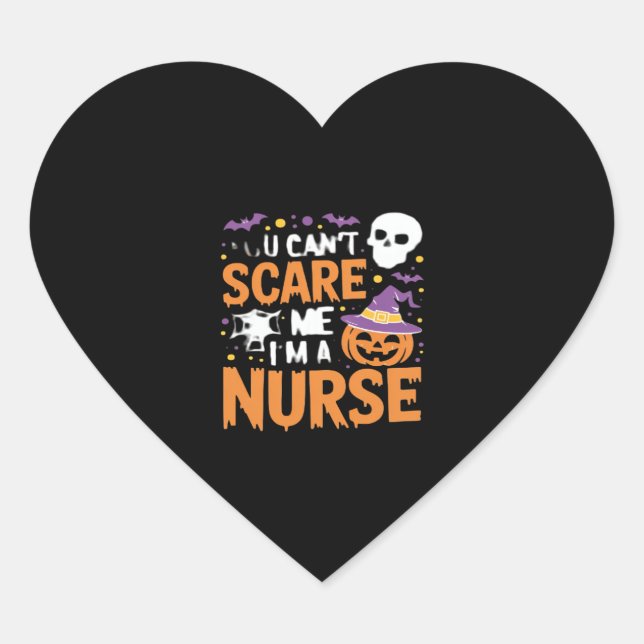 Nurse Halloween Witch Funny Nursing Essential T-Sh Heart Sticker (Front)