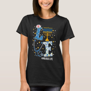 Nurse Hanukkah  Jewish Nurses Chanukah Pj Pajamas  T-Shirt