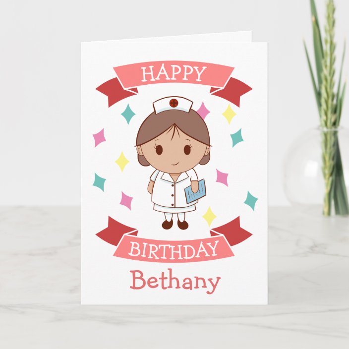 Nurse Happy Birthday Personalised Card | Zazzle.co.uk