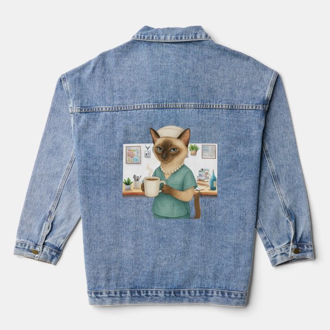 Nurse have a break out of duty  denim jacket (Back)