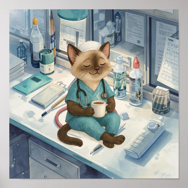 Nurse have a coffee break poster (Front)