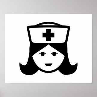 Nurse head face poster