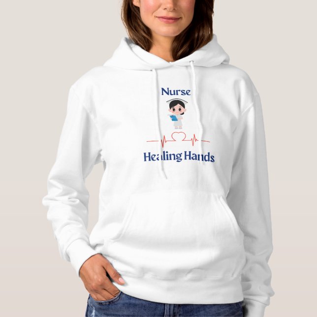 Nurse Healing Hands Hoodie – Compassion in Comfort (Front)