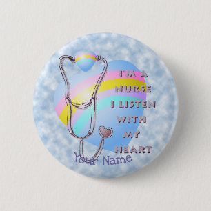 Nurse Heart 6 Cm Round Badge