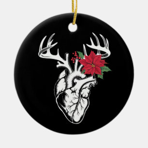 Nurse Heart Anatomy Reindeer Heart Cath Lab RN  Ceramic Tree Decoration