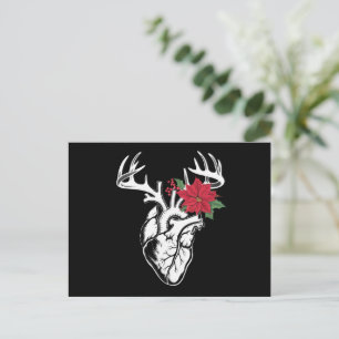 Nurse Heart Anatomy Reindeer Heart Cath Lab RN  Holiday Postcard