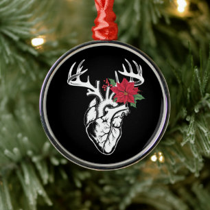 Nurse Heart Anatomy Reindeer Heart Cath Lab RN Metal Tree Decoration