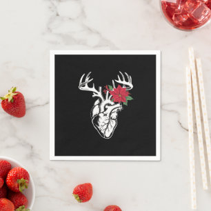 Nurse Heart Anatomy Reindeer Heart Cath Lab RN  Napkin