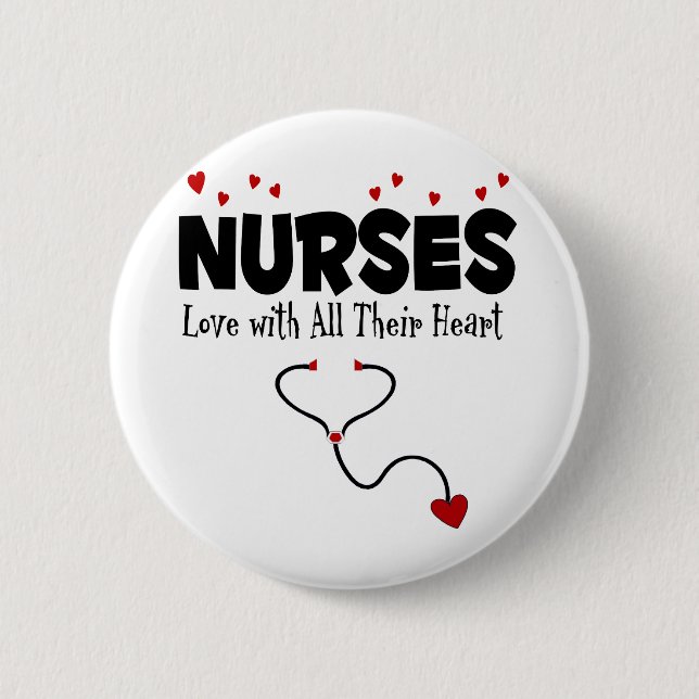 Nurse Heart Gift 6 Cm Round Badge (Front)