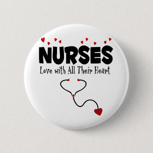Nurse Heart Gift 6 Cm Round Badge