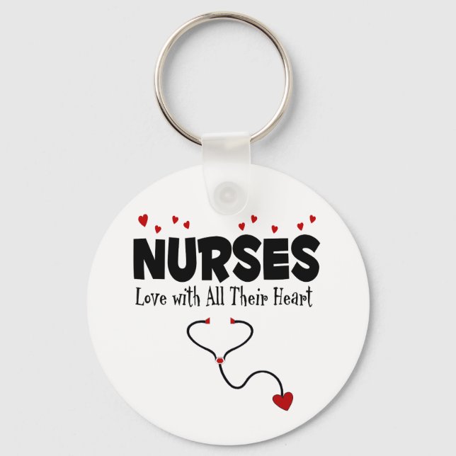 Nurse Heart Gift Key Ring (Front)