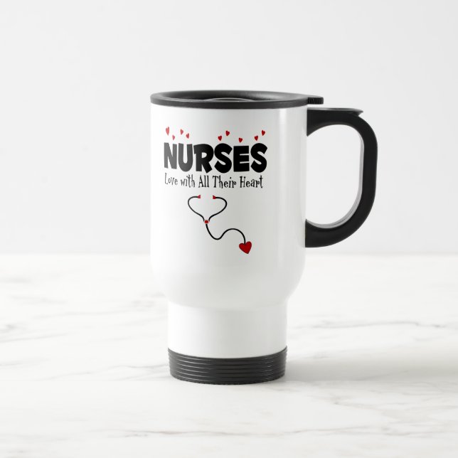 Nurse Heart Gift Travel Mug (Right)