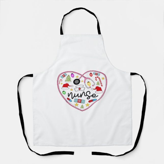 Nurse Heart, Halloween Oversized T-Shirt Apron (Front)