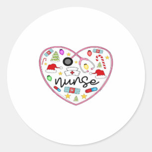 Nurse Heart, Halloween Oversized T-Shirt Classic Round Sticker