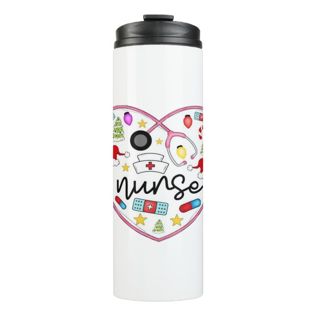 Nurse Heart, Halloween Oversized T-Shirt Thermal Tumbler (Front)