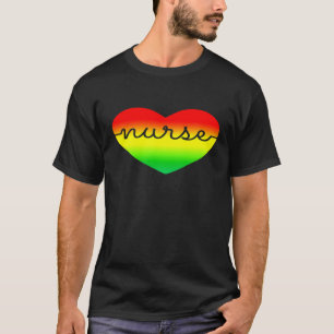 Nurse Heart I Love Nurses Rainbow T-Shirt