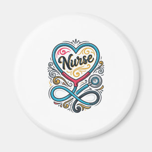 Nurse Heart Stethoscope Vintage Engraving Design_1 Magnet
