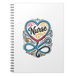 Nurse Heart Stethoscope Vintage Engraving Design_1 Notebook