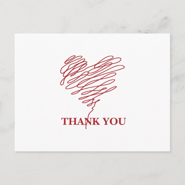 Nurse Heart Symbol Thank You Postcard (Front)