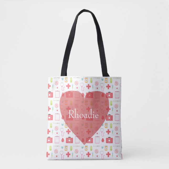 Nurse Heart Tote Bag (Front)