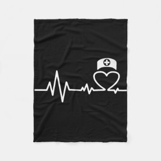 Nurse Heartbeat Fleece Blanket