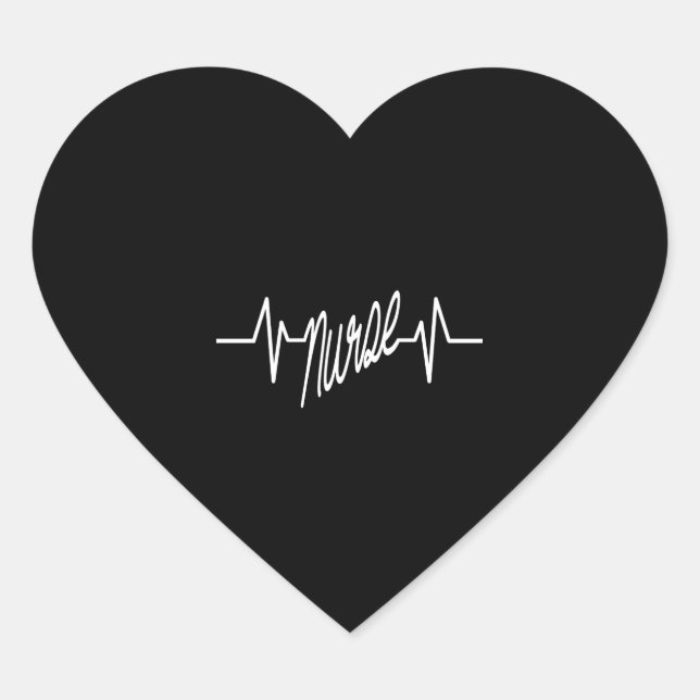 Nurse Heartbeat Heart Sticker (Front)