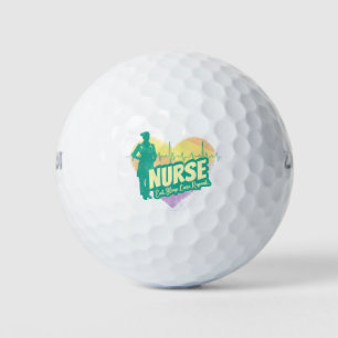 Nurse Heartbeat Vintage Graduation Nursing School Golf Balls