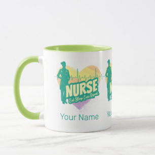 Nurse Heartbeat Vintage Graduation Nursing School Mug