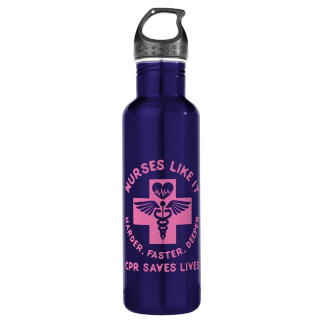 Nurse Humour - CPR  Save Lives - Funny Novelty 710 Ml Water Bottle (Front)