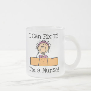Nurse I Can Fix It T-shirts and Gifts Frosted Glass Coffee Mug