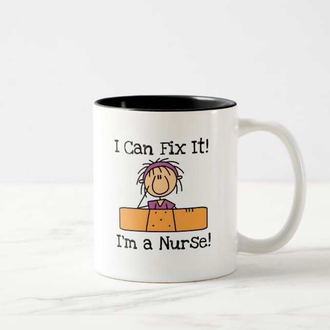 Nurse I Can Fix It T-shirts and Gifts Two-Tone Coffee Mug (Right)