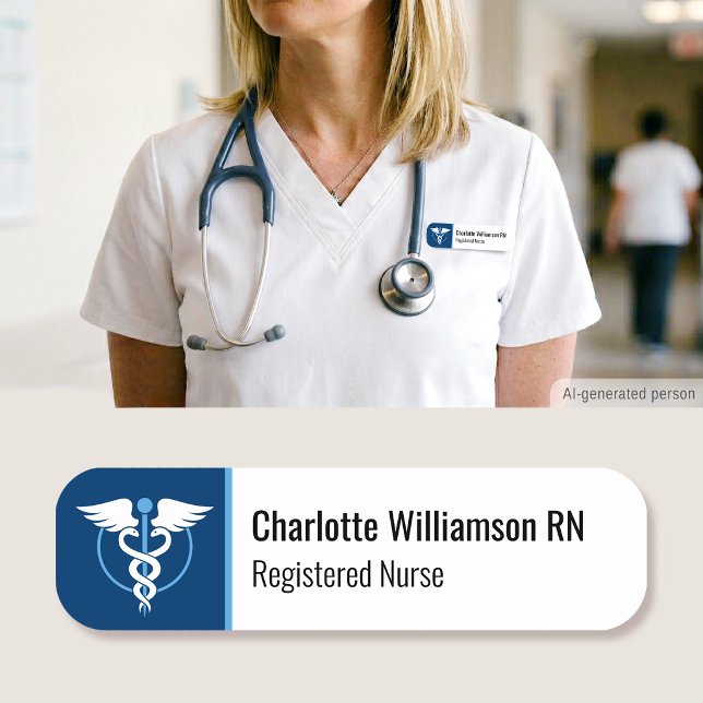 Nurse ID Name Magnetic Tag Logo Employee Blue (Creator Uploaded)