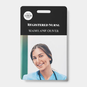 Nurse ID Photo Black Simple Logo Badge
