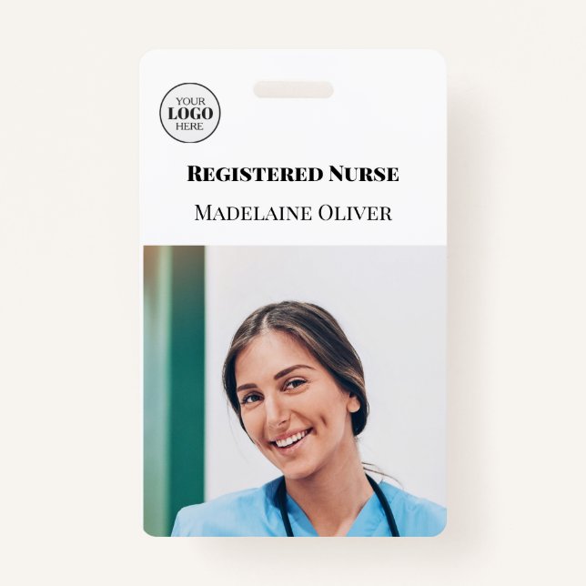Nurse ID Photo Simple Logo Badge ID Badge (Front)