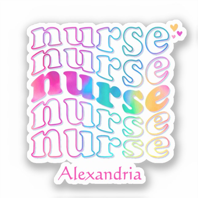 "Nurse" in Elegant Rainbow Colours (Front)