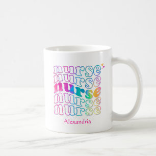 "Nurse" in Elegant Rainbow Colours Coffee Mug