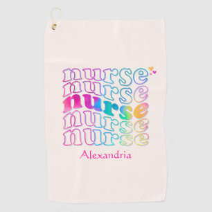"Nurse" in Elegant Rainbow Colours Golf Towel