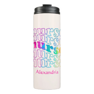 "Nurse" in Elegant Rainbow Colours Thermal Tumbler