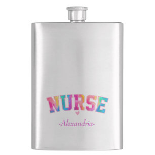 "Nurse" in Elegant Rainbow Colours   Vibrant & Hip Flask
