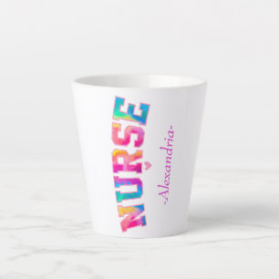"Nurse" in Elegant Rainbow Colours   Vibrant & Latte Mug