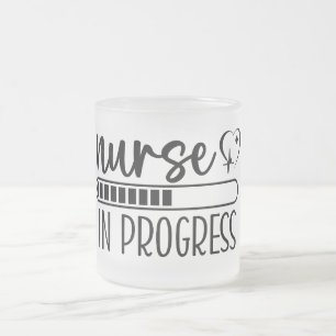 Nurse in Progress  Frosted Glass Mug