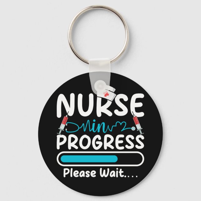 Nurse in Progress Loading Circle Key Ring (Front)