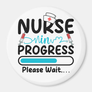 Nurse in Progress Loading Circle Magnet