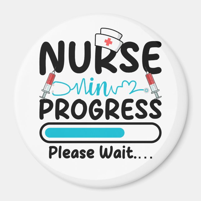 Nurse in Progress Loading Circle Magnet (Front)