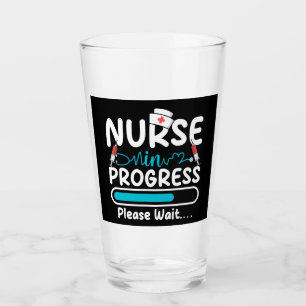 Nurse in Progress Loading Drinking Glass