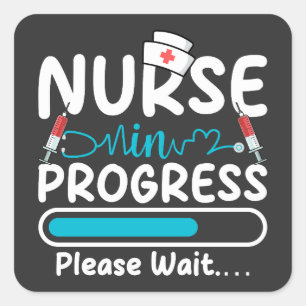 Nurse in Progress Loading Square Sticker