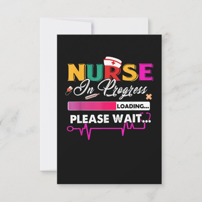 Nurse In Progress Nurse Funny Nursing School Soon RSVP Card (Front)