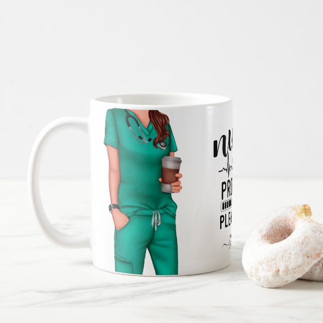 Nurse in Progress Personalised Coffee Mug (With Donut)