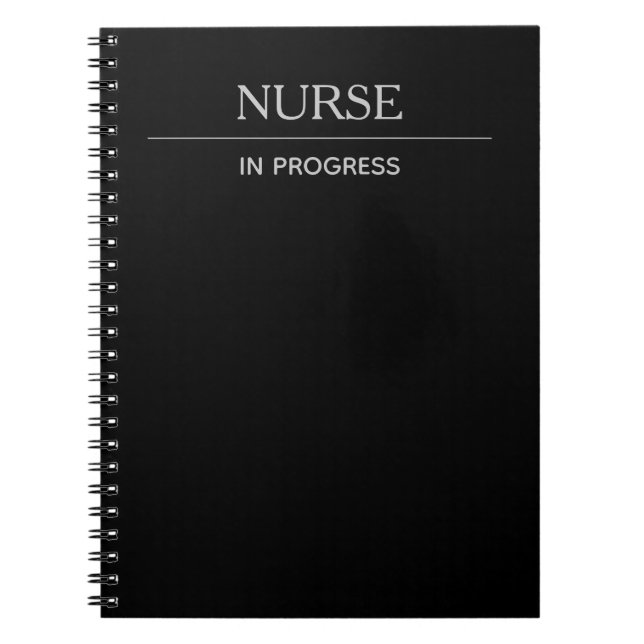 Nurse In Progress Simple Custom Black Notebook (Front)